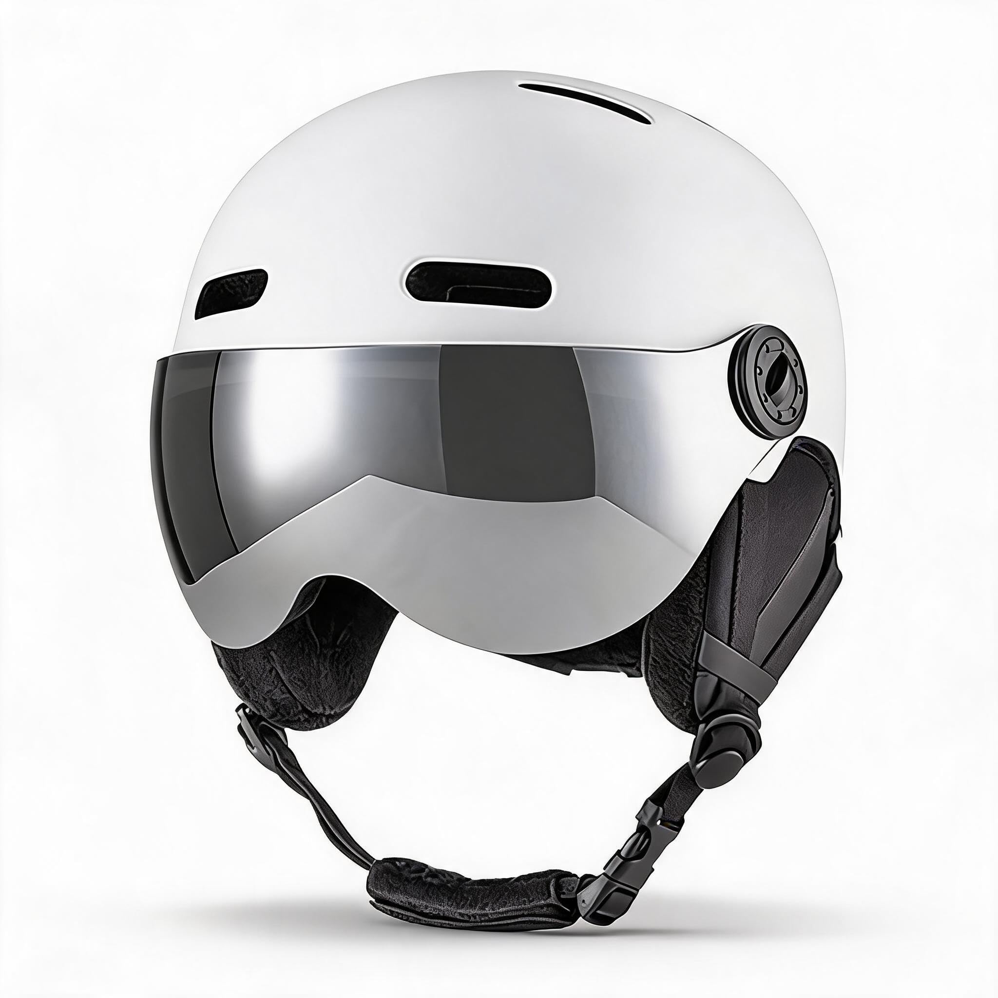 GOWENIC Casco de esquí con Gafas y Orejeras EPS Liner Casco para Deportes de Invierno con Visera Ajustable, Ideal para Hombres y Mujeres, Adecuado para Snowboard esquí, M (55-58 cm), L (59-61 cm)