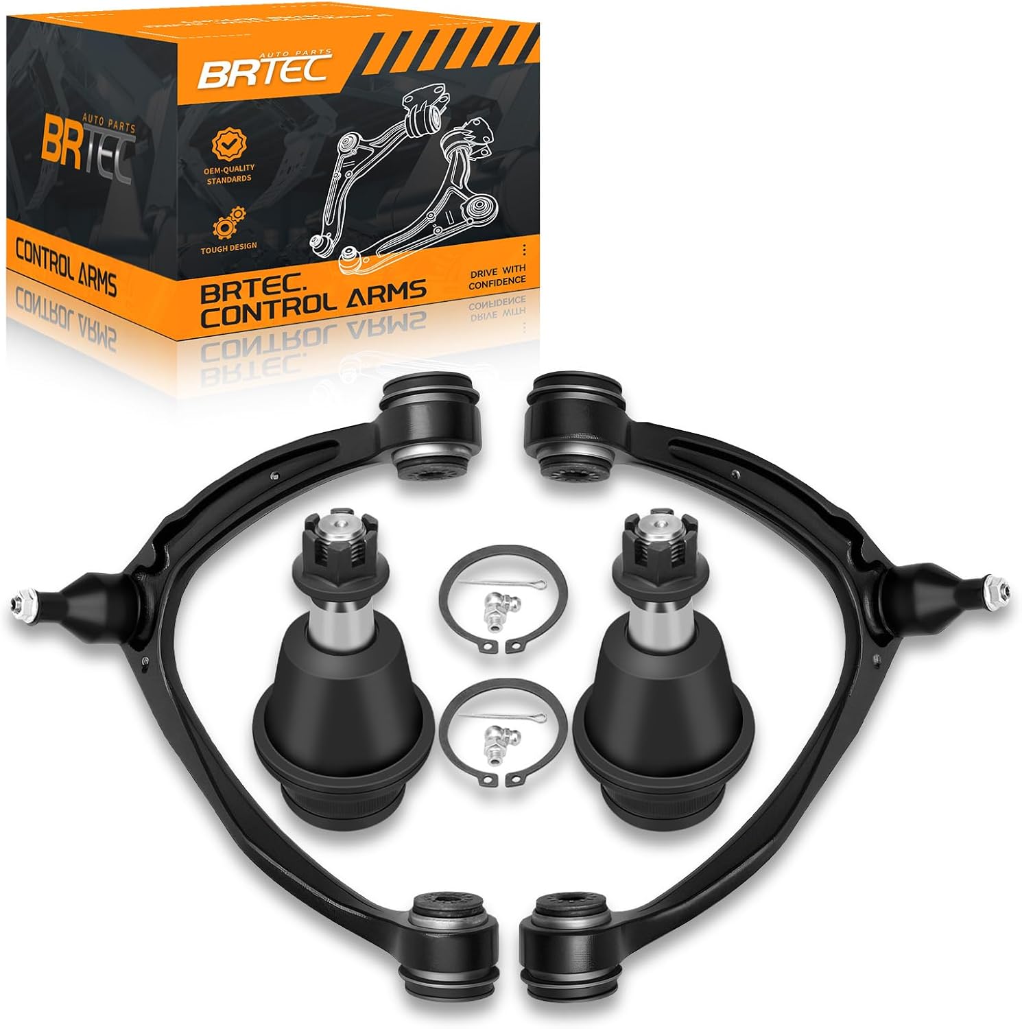 Front Upper Control Arms + Lower Ball Joint Compatible with Chevy Silverado 1500 GMC Sierra 2007-2015, Suburban Avalanche Tahoe Yukon XL Cadillac Escalade ESV EXT - 4pc Set