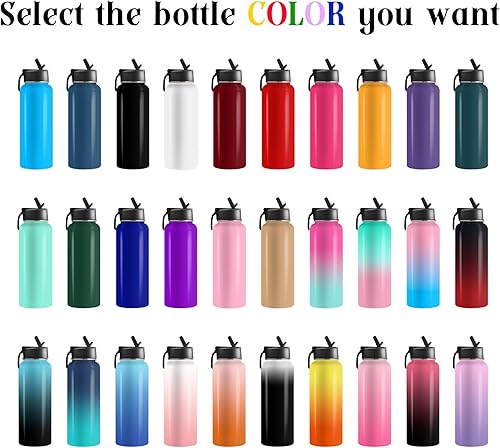 Miniatura 8 de Botella de agua personalizada con foto, botella de agua deportiva de acero inoxidable con imagen personalizada de 1832 onzas para niños, hombres y