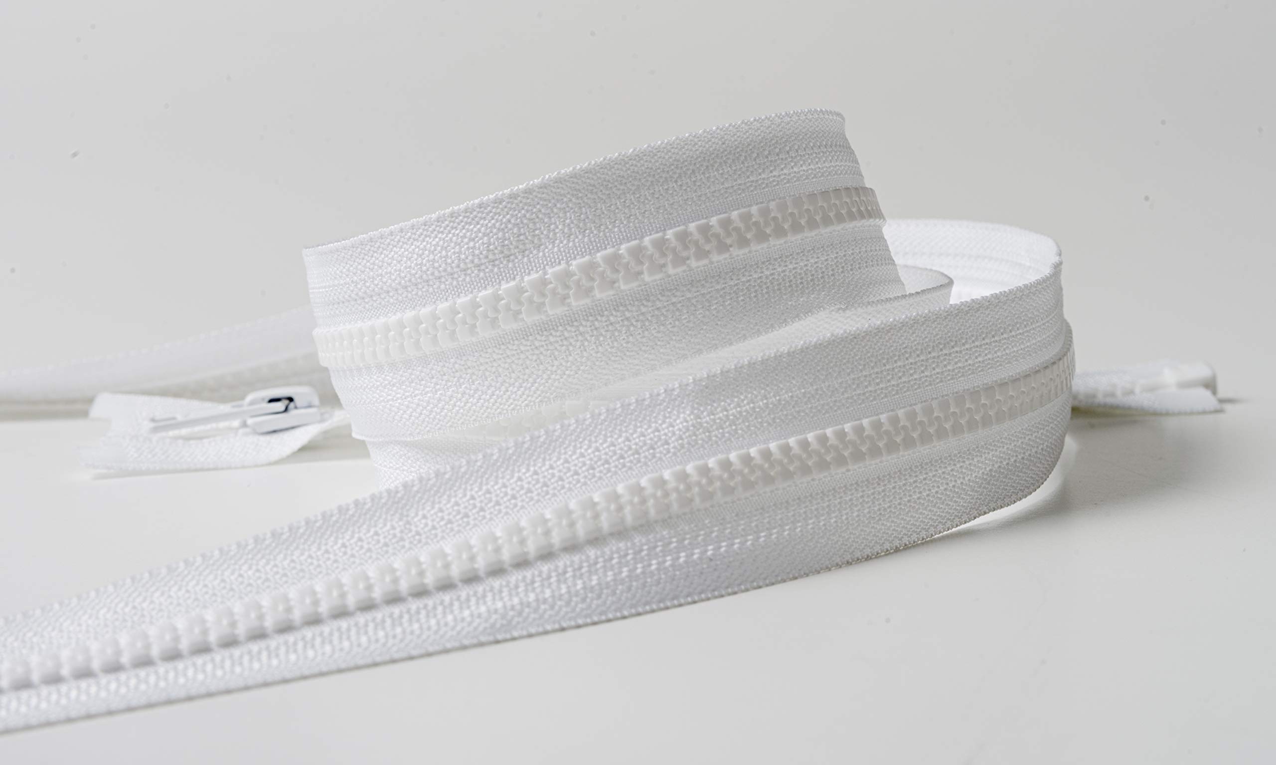 Cremalleras Largo 45 Cm IPEA Lampo - 2 Unidades Blancas, Tamaño #5, Ancho 30 Mm, Con Bisagras, Para Costura