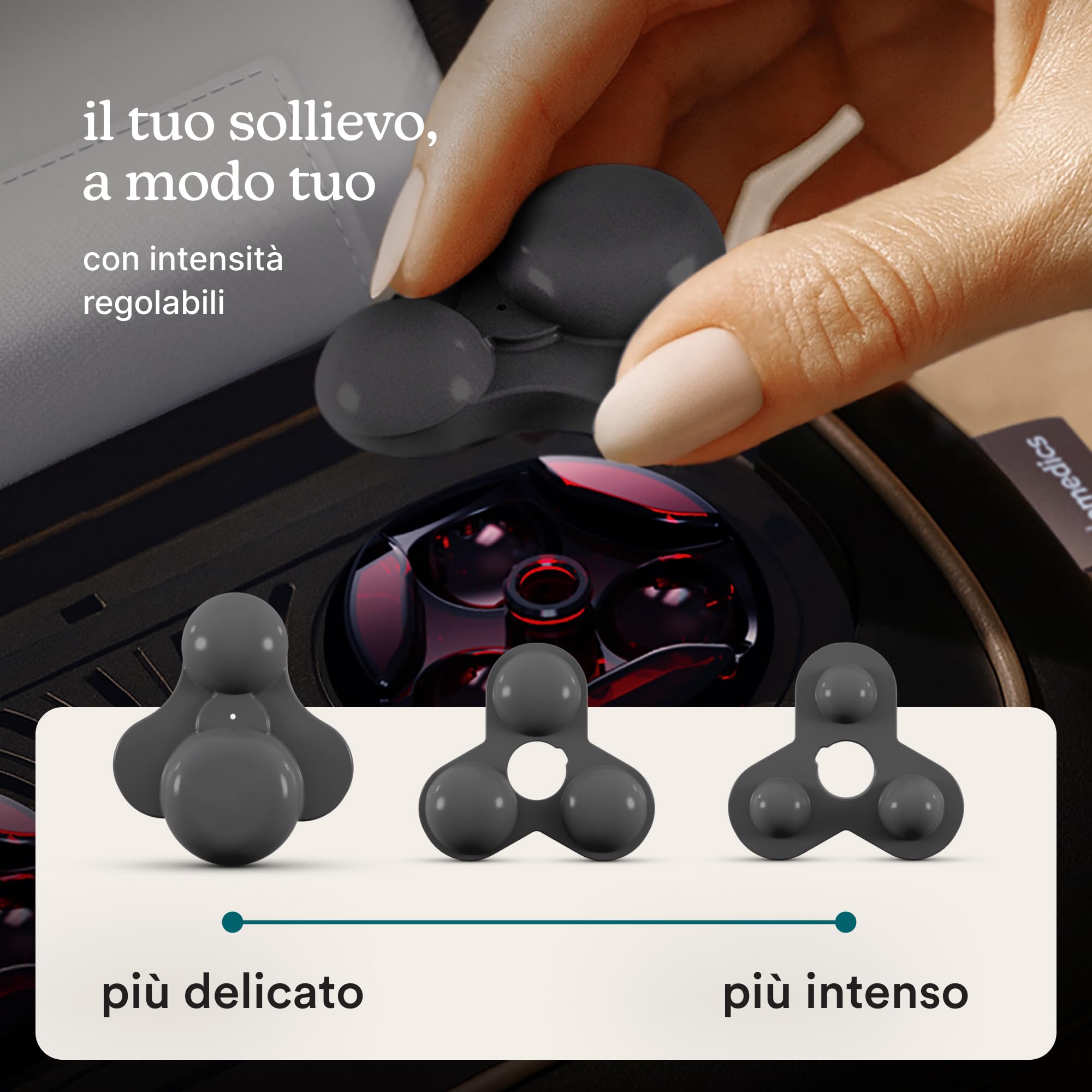 Homedics ModMassage Massaggiatore Cervicale Shiatsu - Senza Fili, USB - C | Massaggiatore schiena e collo, spalle, gambe e piedi, 2 testine intercambiabili, caldo e freddo, ricaricabile