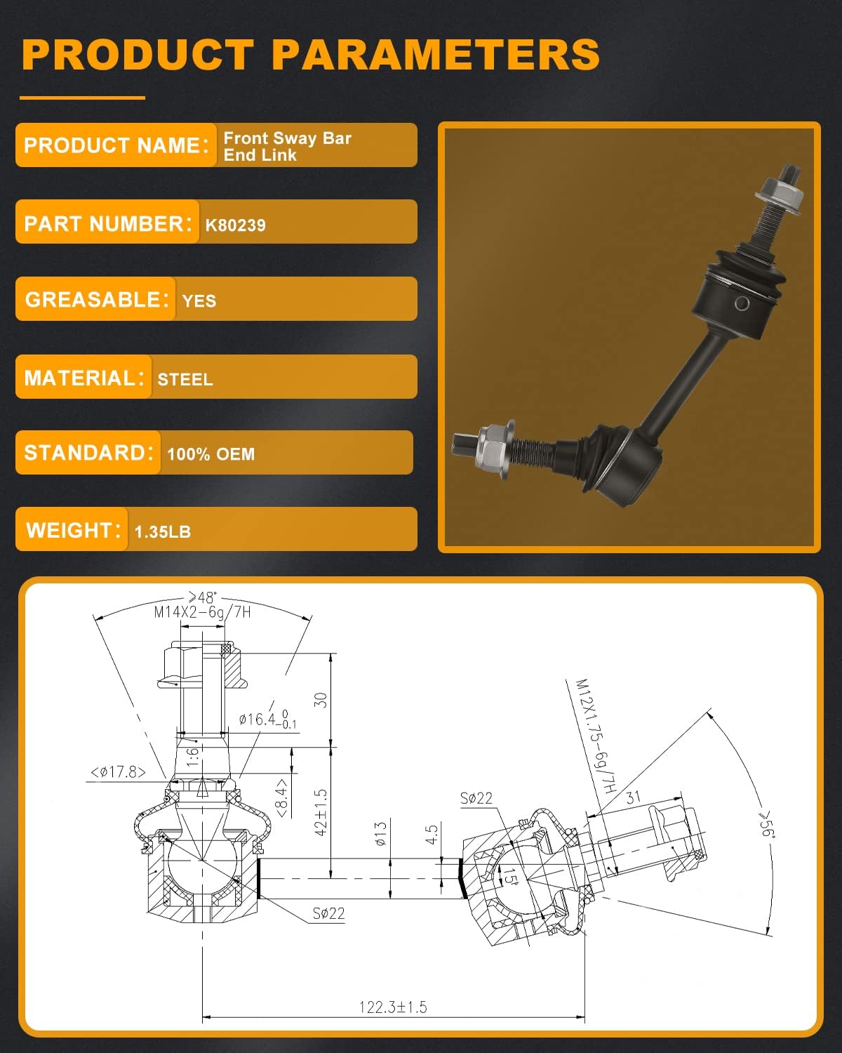 10pc Set Front Suspension Kit Upper Control Arm Lower Ball Joint Sway Bar End Link Inner Outer Tie Rod End Replacement for 2003-2004 For Ford Expedition For Lincoln Navigator