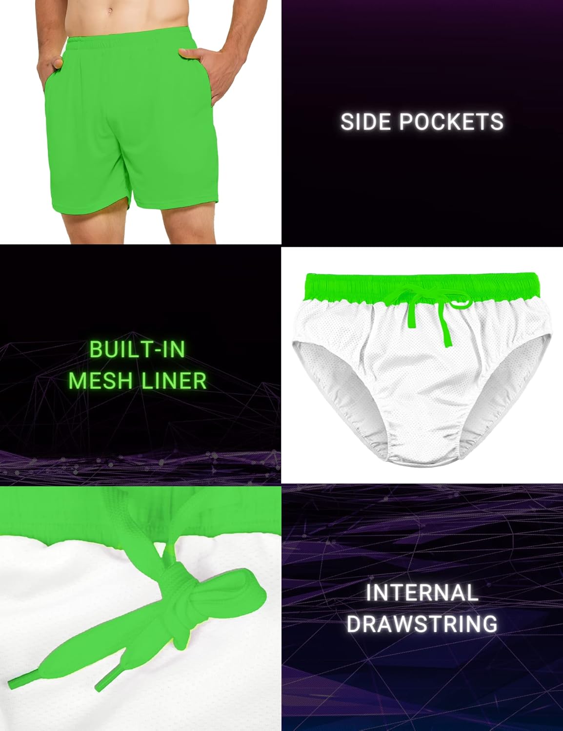 DEMOZU Men's 5" Running & Tennis Shorts - Lined Quick-Dry Athletic Workout Shorts with Pockets - Image 6