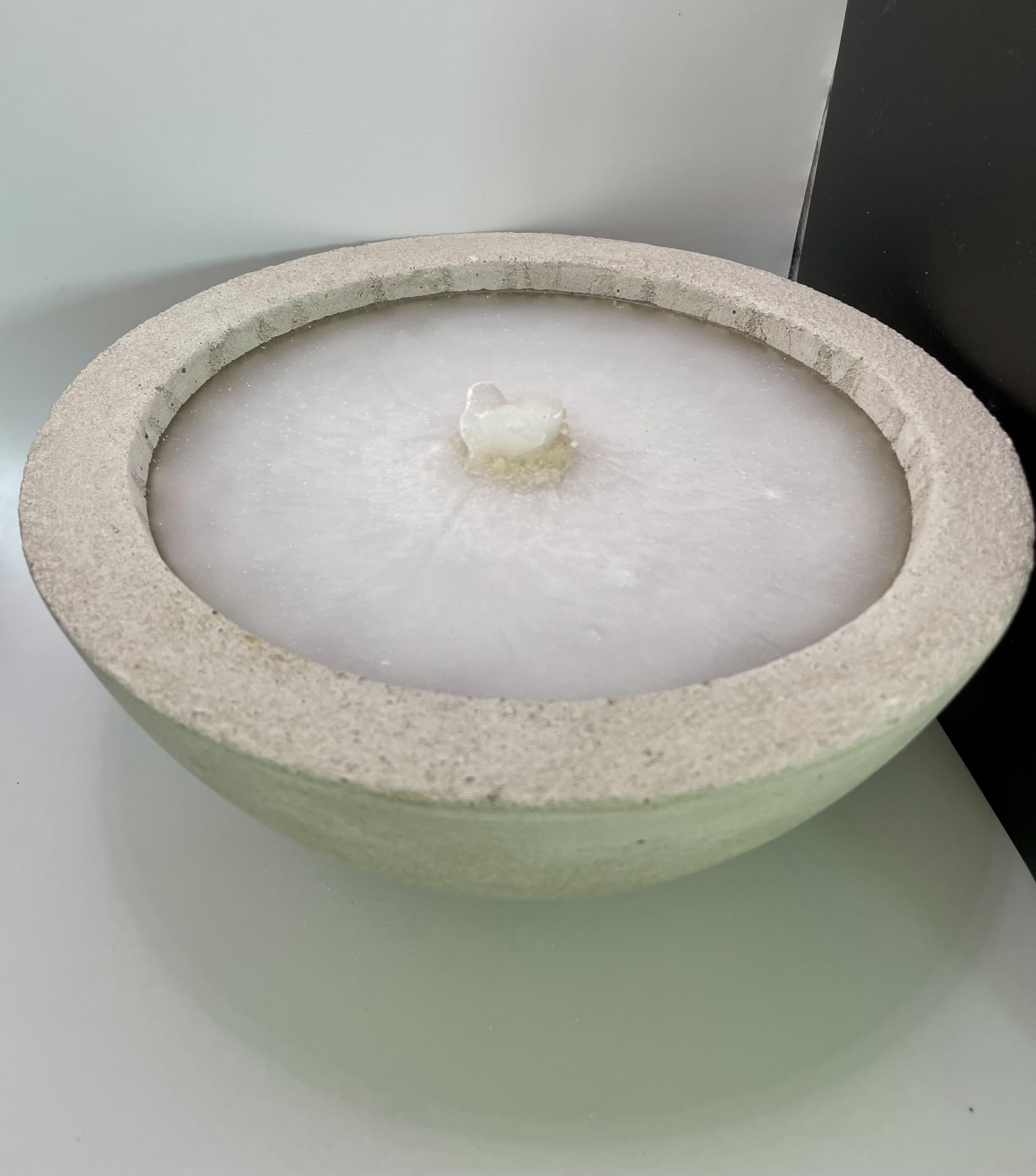 Wachsfresser Kerzenfresser Geschenkset Schmelzlicht mit Dauerdocht & Dochthalter Beton Feuerschale Schmaler Rand Ø 24 cm Nachhaltige & Wiederbefüllbare Beton-Kerze