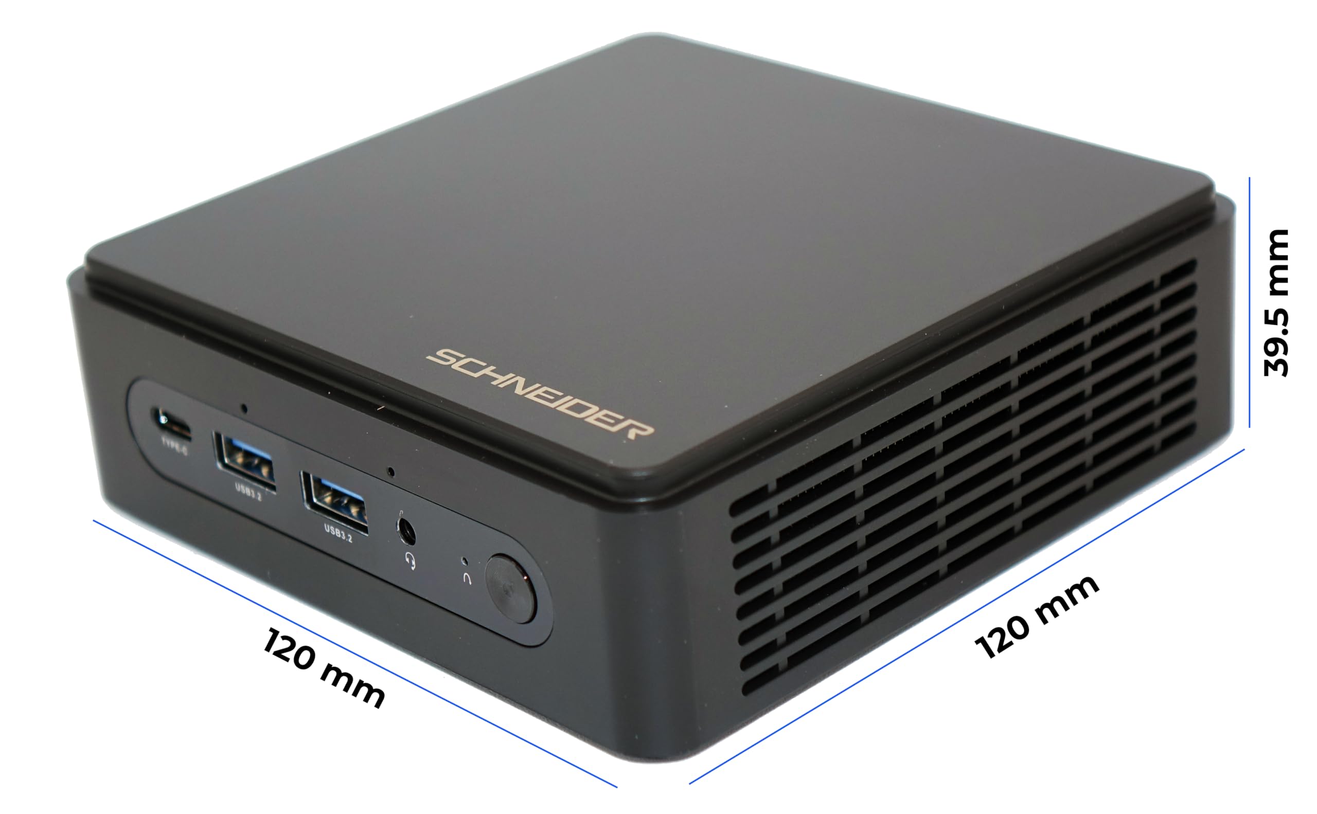 Schneider Mini PC Barebone, Intel® N95, 6 MB Cache, BT 5.2, WiFi 6, Intel® UHD Graphics, 24x7 Operation, Support 3 Display, 65W, Desktop-Computer, SSD M.2, 4x USB, 2x HDMI, 2x Type-C