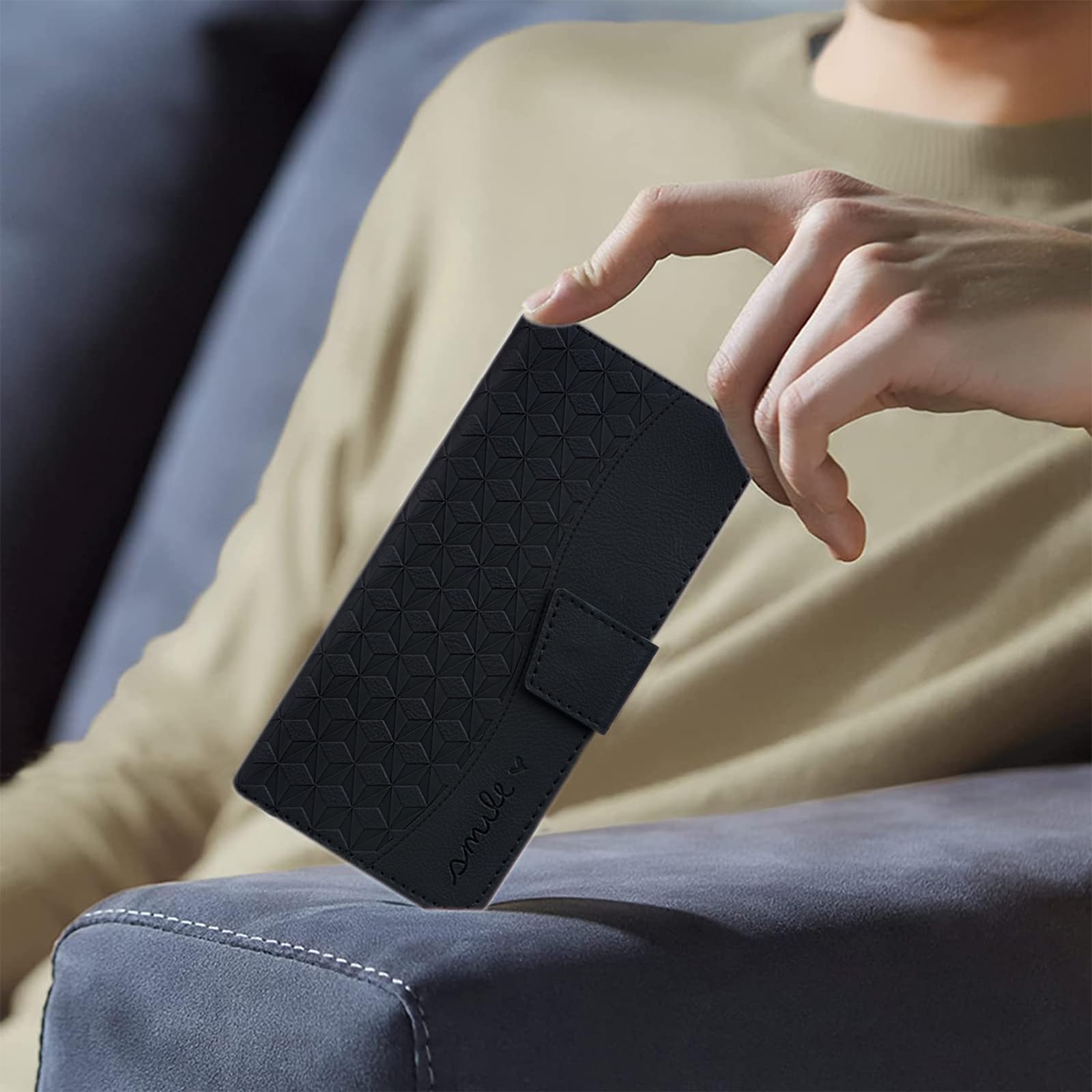 Ganbary Leder-Handyhülle Für Google Pixel 4A – Mit Kartenfächern, Magnetverschluss & Standfunktion, Schwarz