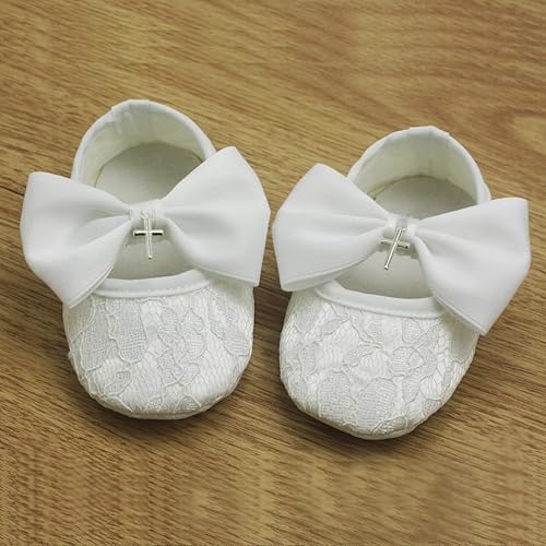 Miniatura 6 de Nihao Baby Conjunto de zapatos de bautismo y diadema blancos para niñas