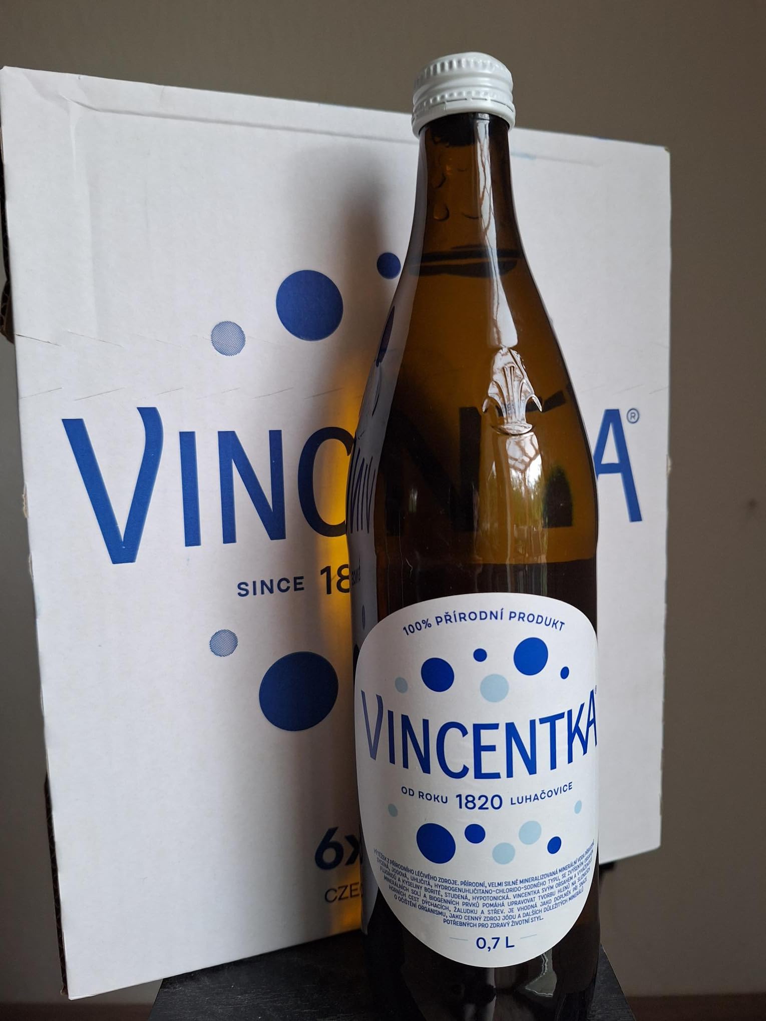 Vincentka Heilwasser, natürliches Mineralwasser aus Tschechien, 0,7L x 6 Flaschen