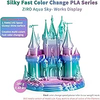 Vista 2 de ZIRO - Rápido cambio de color PLA, filamento de gradiente de color de 1.75mm, filamentos de PLA arcoíris brillantes, compatible con la mayoría