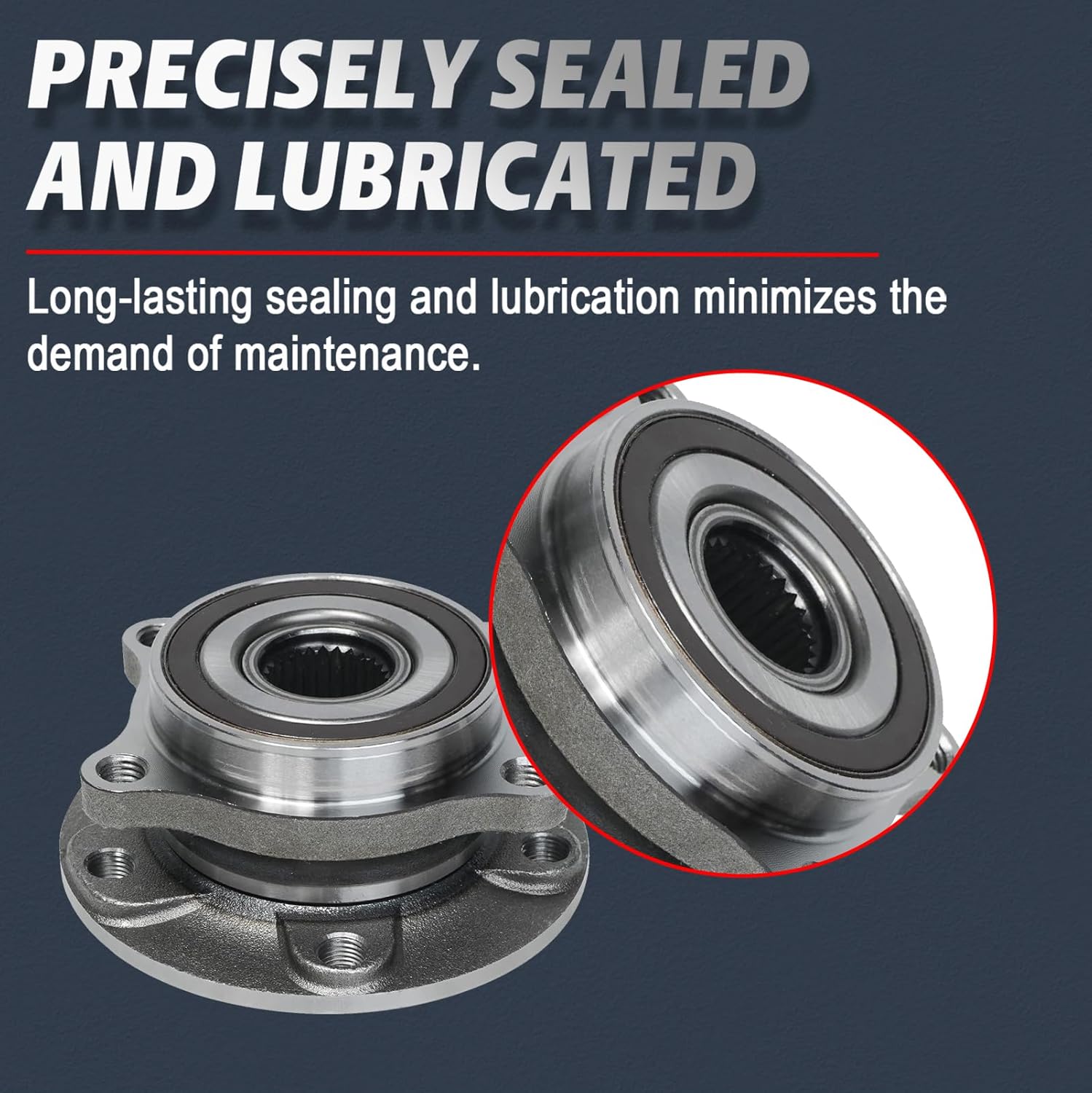 ALLCOMBO Front Wheel Bearing and Hub for 2015 2016 2017 Chrysler 200 2013-2016 Dodge Dart Driver Passenger Side Replacement Assembly Pair 513348