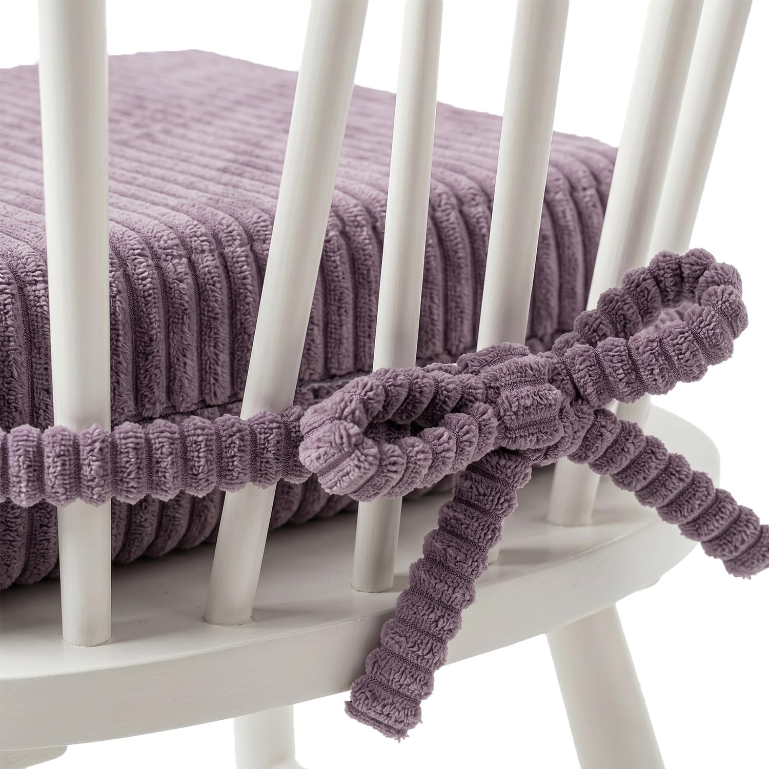 KiddyMoon Sitzerhöhung Für Kinder, Sitzkissen Für Kinderstuhl Mit 10 Cm Höhe, Waschbarem Bezug Und Bindebändern, Violett