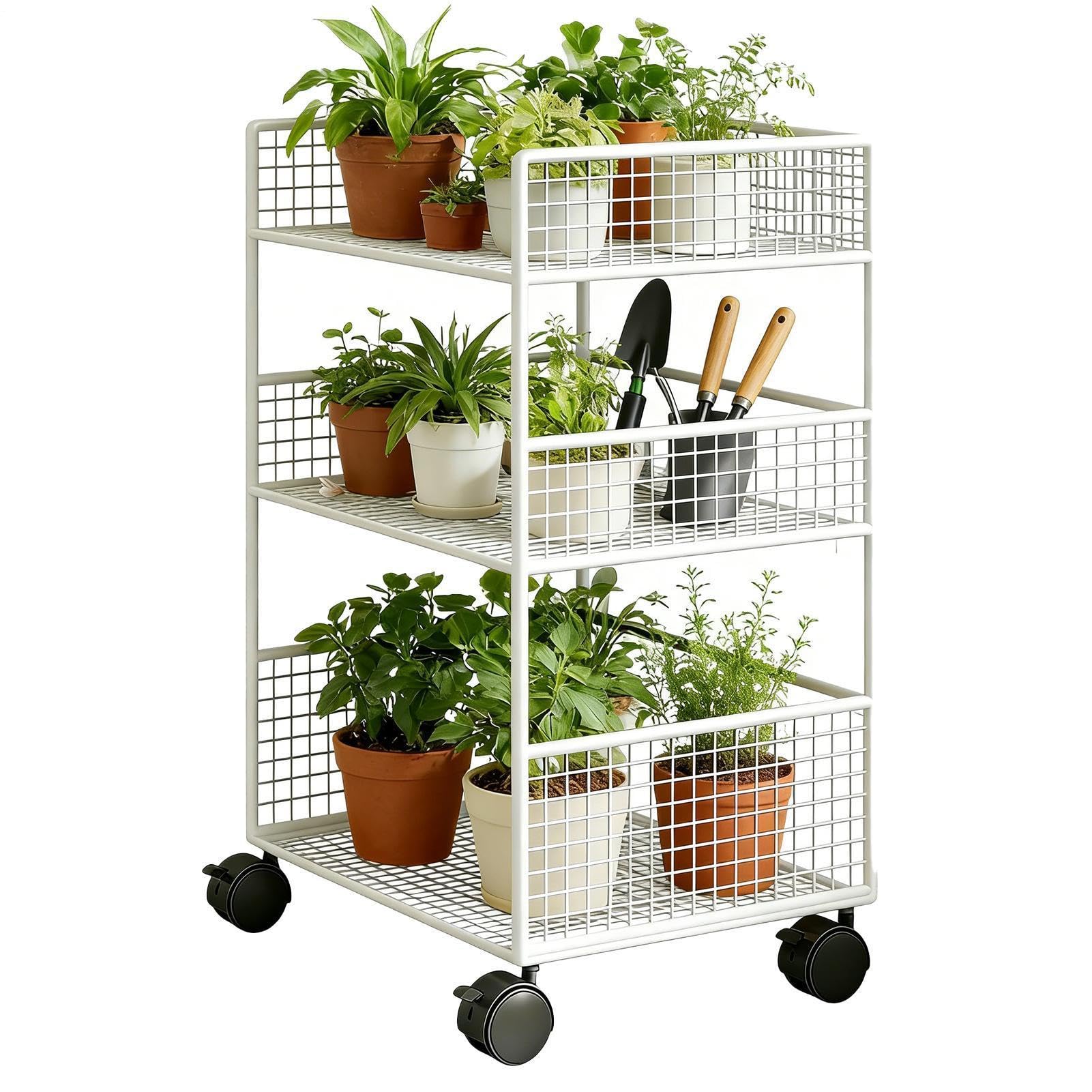 Carrello a 3 Livelli Struttura a 3 Ripiani con Ruote | Organizzatore Scorrevole per Snack, Frutta, Trucco, Pulizie, Ufficio, Università, Lavanderia, Bagno, Hobby, Dispensa, Casa,