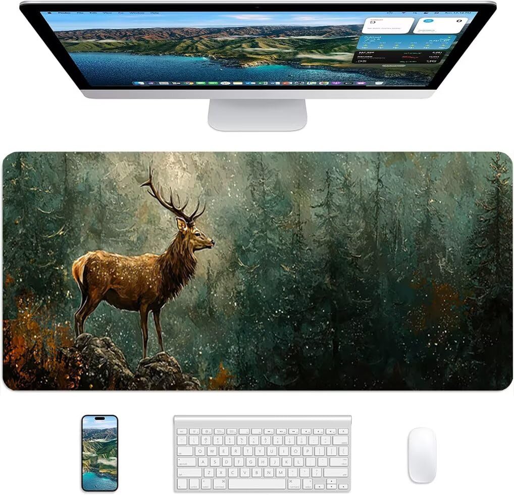 Wxuaixnn Animali Tappetino per Mouse Gaming XXL, 160x80cm Tappetino da Scrivania, Blu Impermeabile Mousepad con Bordi Cuciti per Gamer e computer portatilea, Migliora la Precisione e la velocità -9919