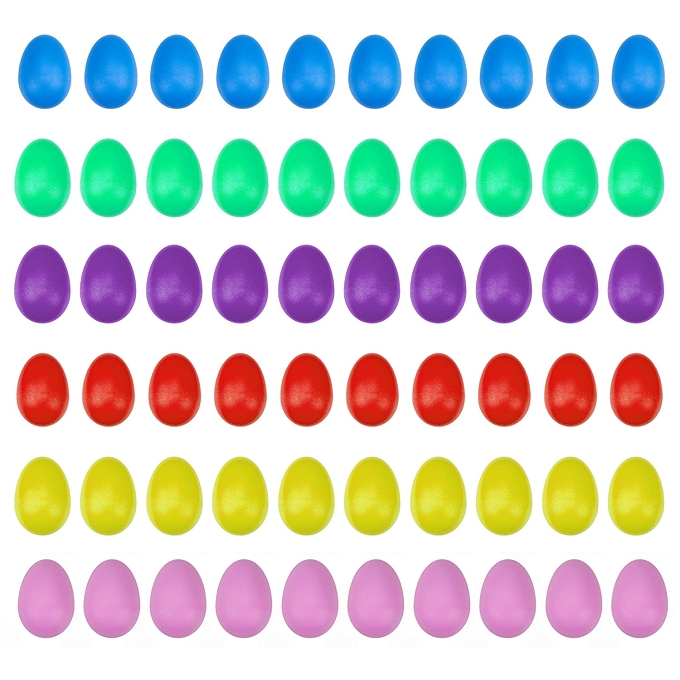 Foraineam 60个彩色塑料摇蛋乐器 教学派对用品