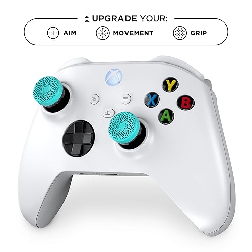 Miniatura 5 de KontrolFreek Lotus para Xbox One y Xbox Series X Controller Thumbsticks de rendimiento 2 cóncavos de altura media Verde azuladotransparente