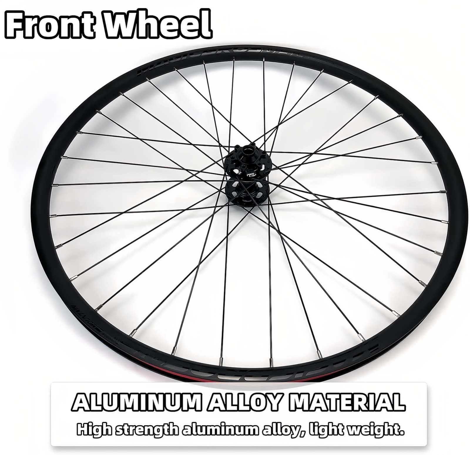 Fahrradräder 26'' 27,5'' 29'' 15 x 110 mm/12 x 148 mm Steckachse, Scheibenbremse, doppelwandige Aluminiumfelgen, 32-Loch-Naben für 8-13-fach Kassette (Nero-29in)