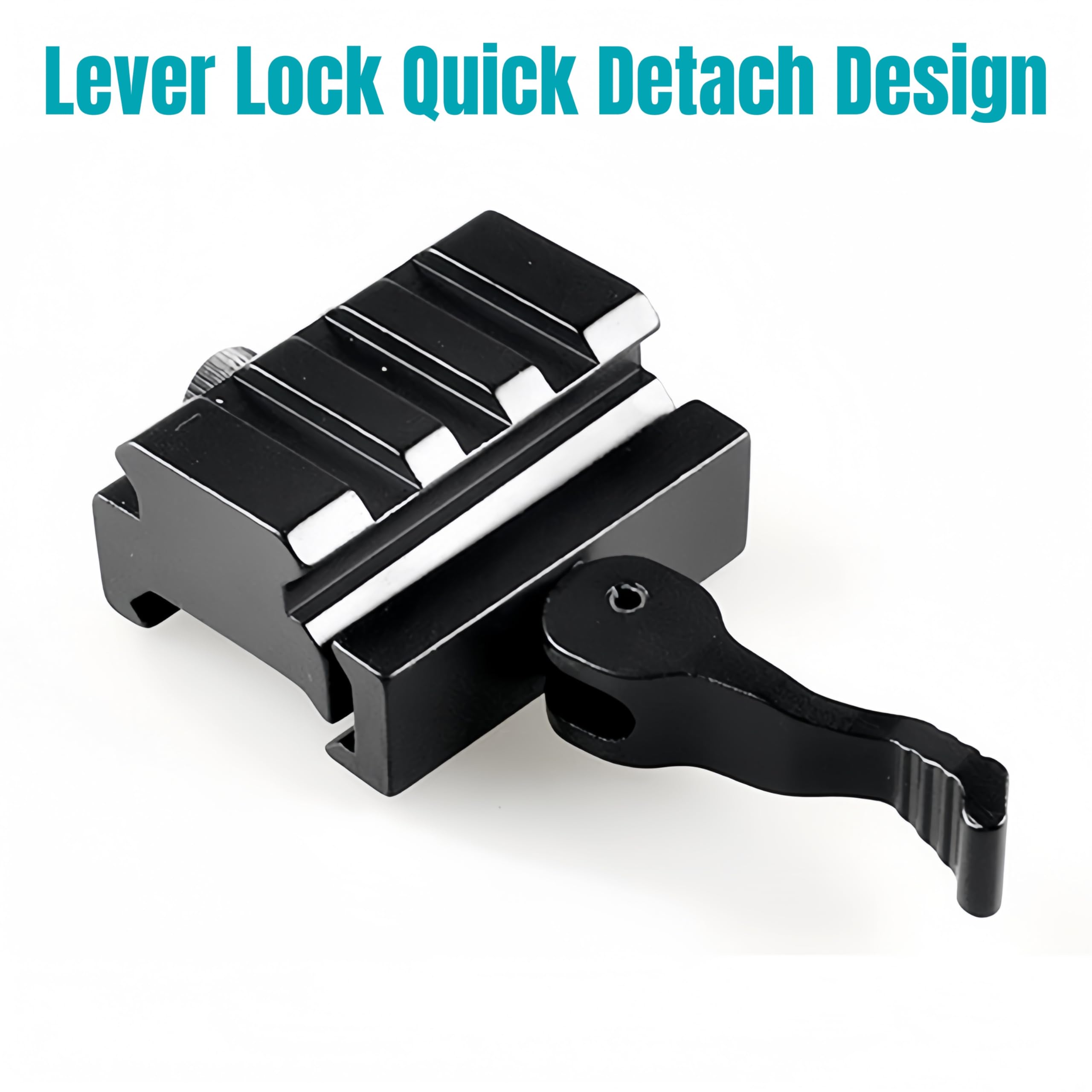 Supporto riser tattico QD a sgancio rapido da 40 mm per guida P.icatinny da 20 mm, base in lega di alluminio a 3 slot
