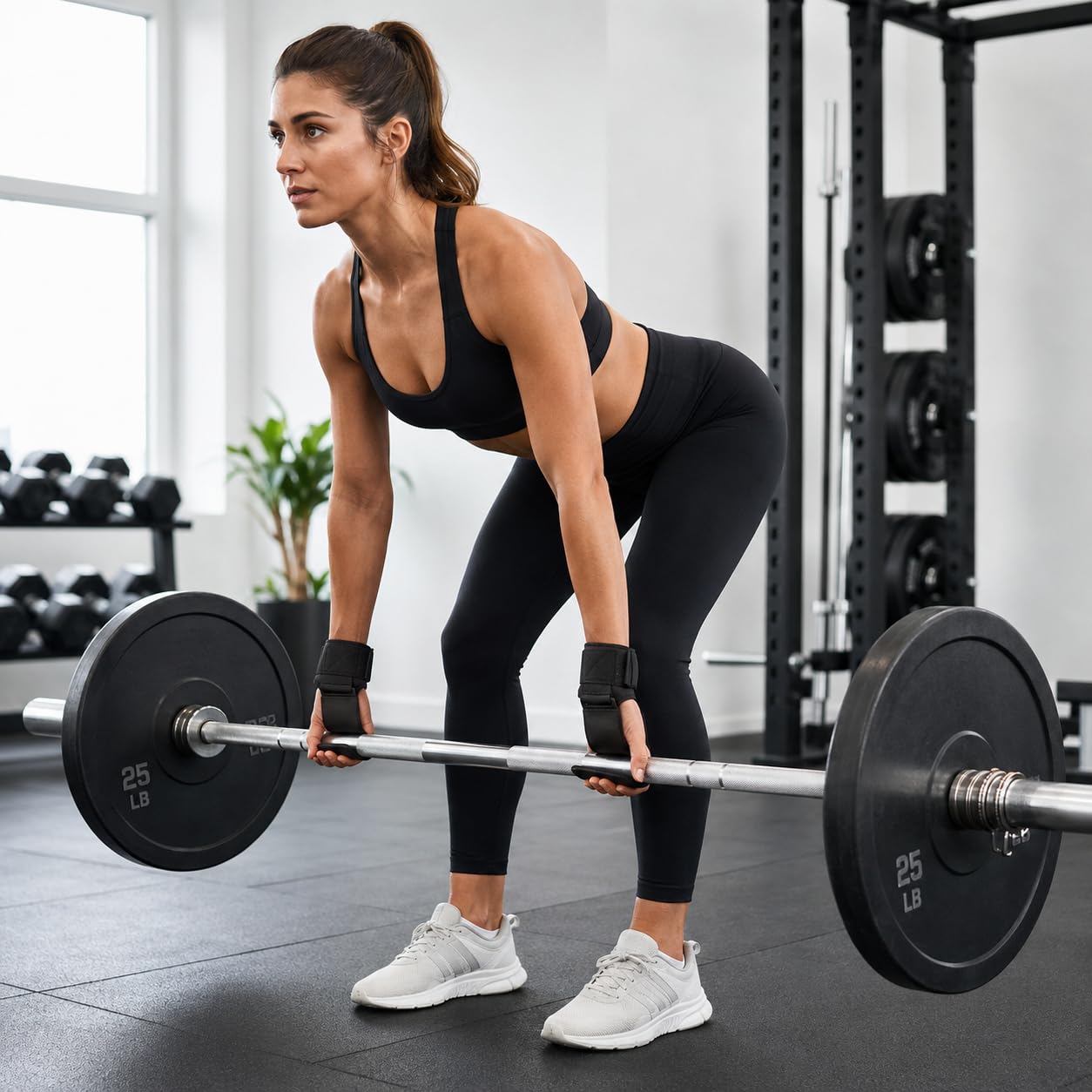 BLACKROX Zughaken Krafttraining Powerlifter V1 Vergleichssieger 2026 Zughilfen Fitness Bodybuilding 2 Stück Gym Metallhaken Gewichtheben handgelenkbandage gepolstertem Kraftsport schwere Gewichte