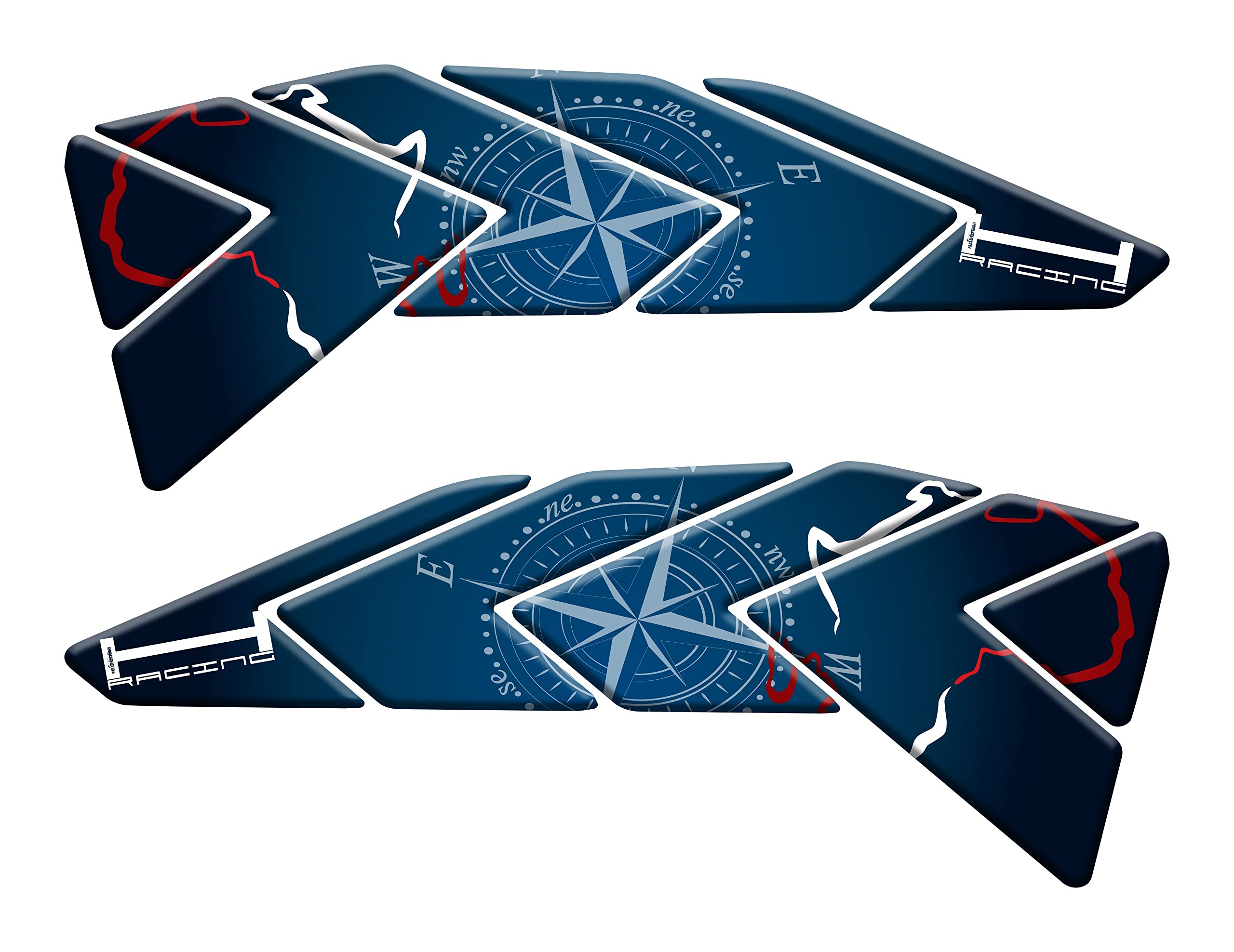 Protections latérales de réservoir 3D bleues rouges pour Africa Twin