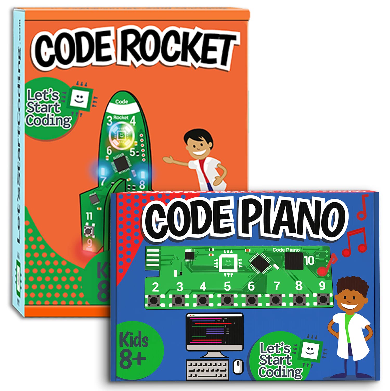 Let's Start Coding Bundle: Code Rocket and Code Piano. Combine and Save on Two of Our Most Popular Kits!