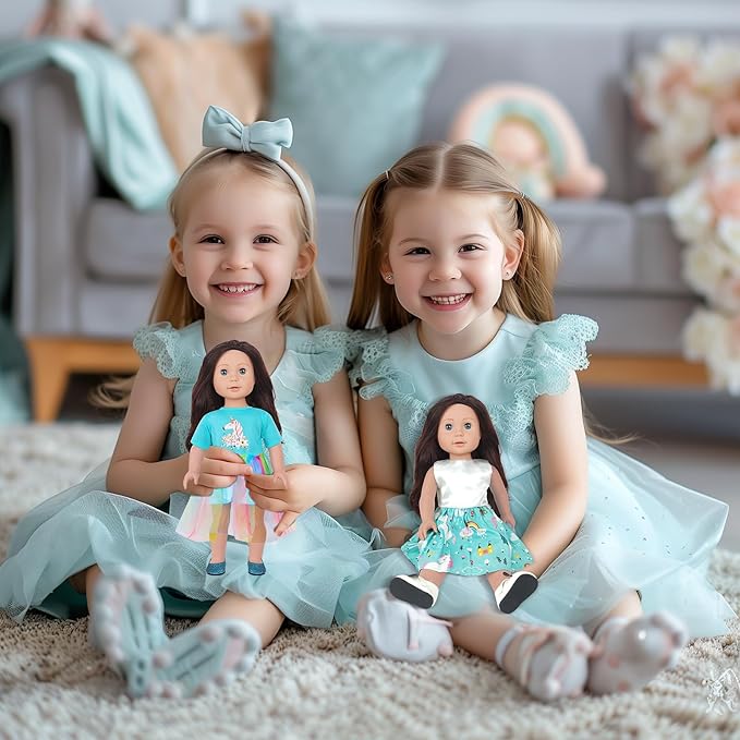 18-inch Doll Clothes and Accessories - 10 Sets Compatible with 18-inch-Dolls Outfits Christmas Birthday Gift for Little Girls