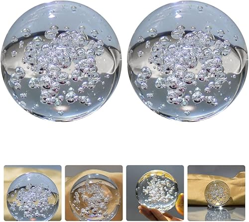 Miniatura 7 de 2 bolas de cristal de burbujas de 1.969 in, decoración de oficina en casa, elegante centro de mesa para habitación