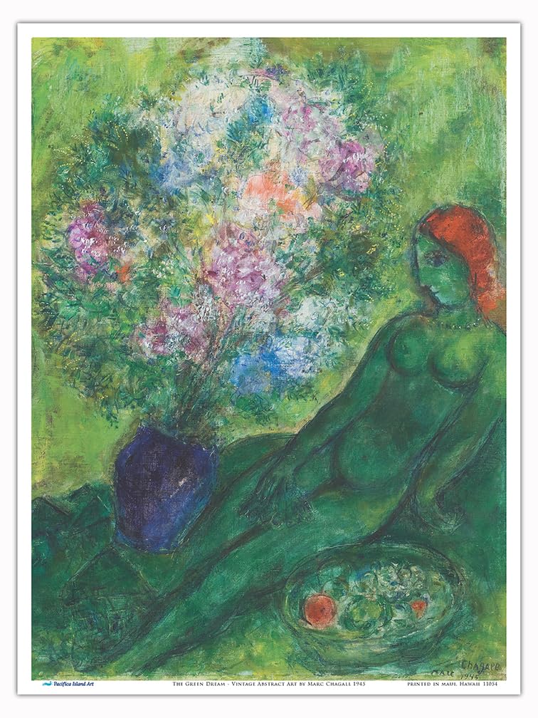 The Green Dream - Vintage Abstract Art by Marc Chagall c.1945 - Master Art Print 9in x 12in