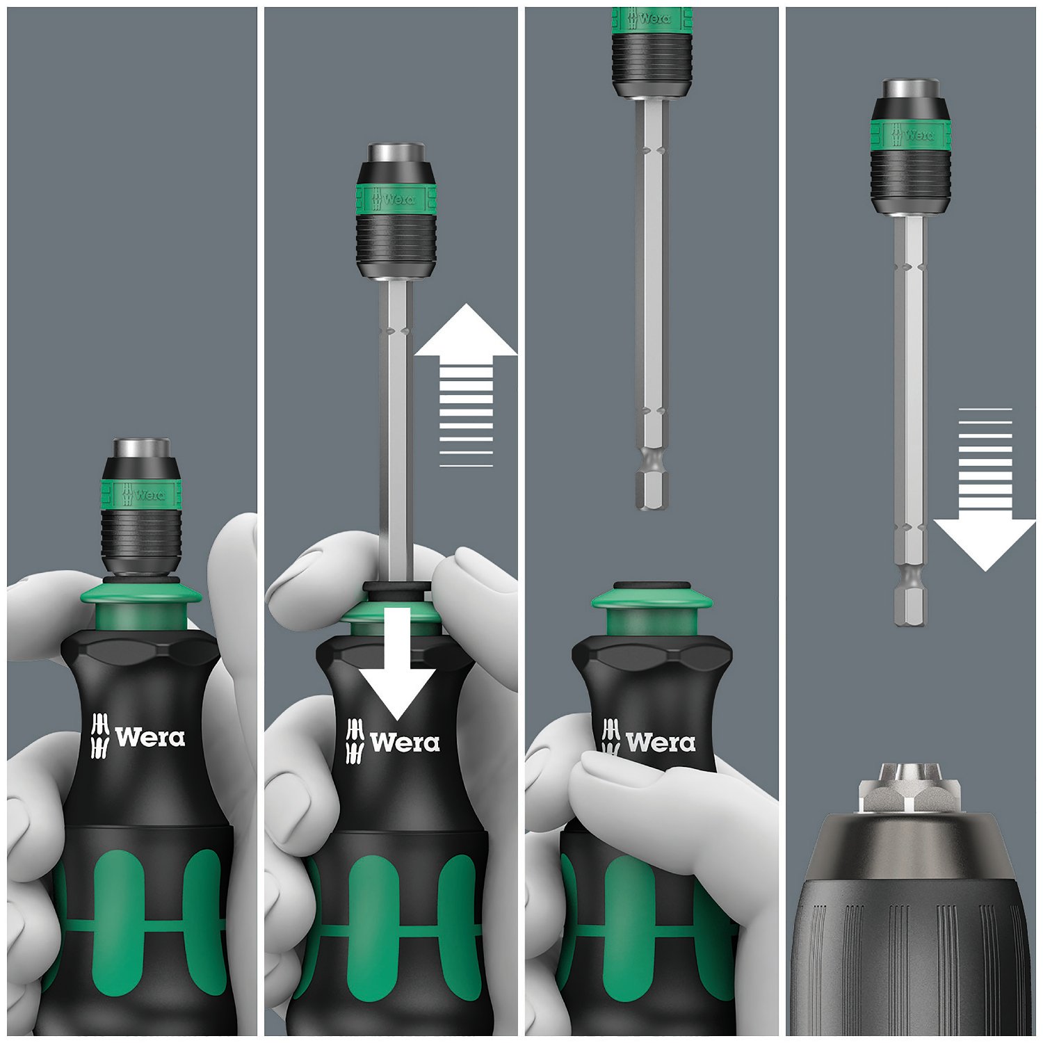 WERA Kraftform 817 R SB Bitholding Screwdriver, Hexagon 1/4"