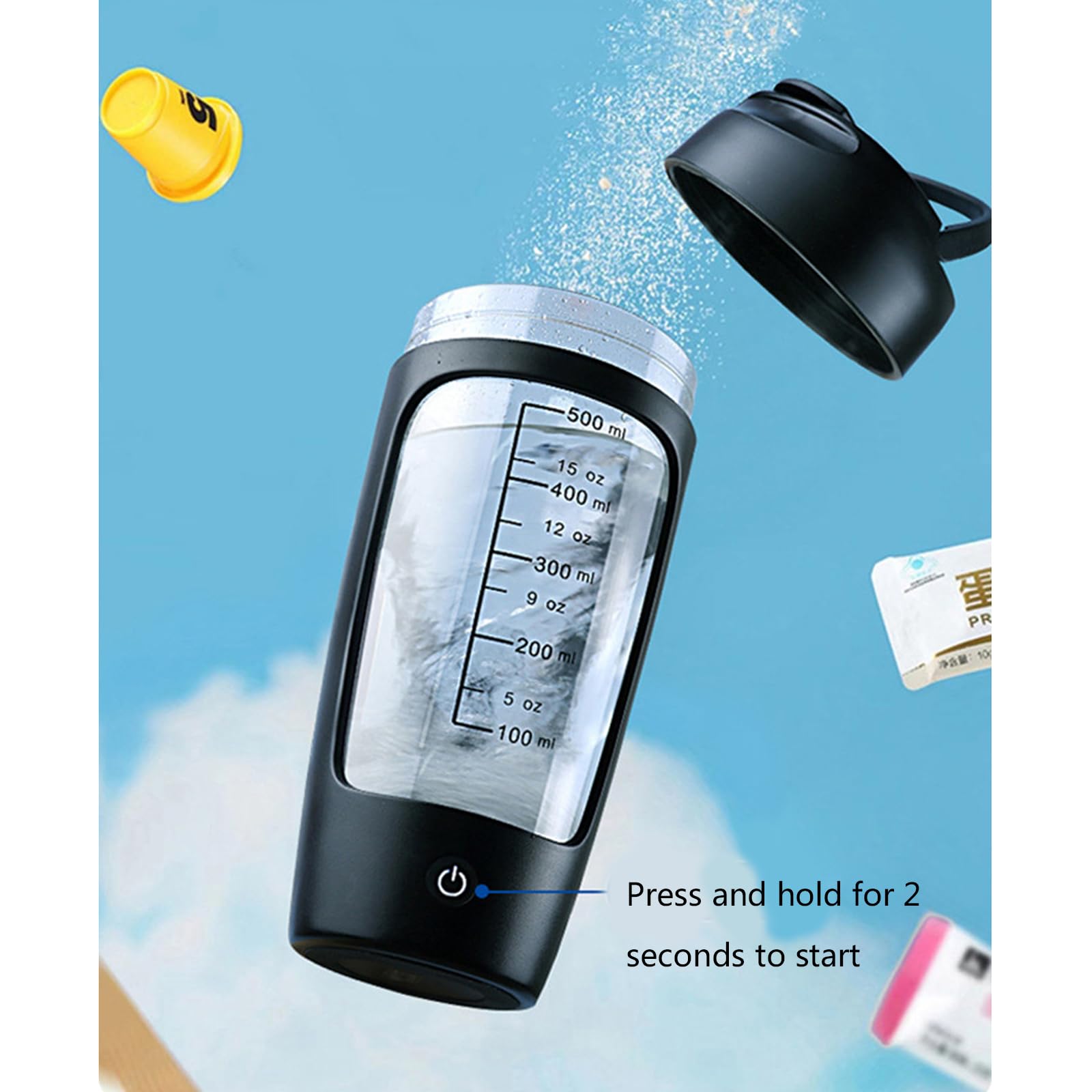Shaker elettrico con scomparto in polvere 650ml Shaker Protein Shake ricaricabile Protein Mixer Shaker Proteine Shake Proteine Shake