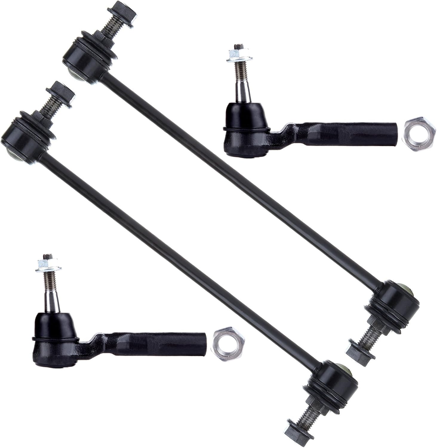 SCITOO 4-PC SET Suspension Kit For Chevrolet for Malibu For Pontiac G6 For Saturn Aura Front Sway Bar End Link,Outer Tie Rod End