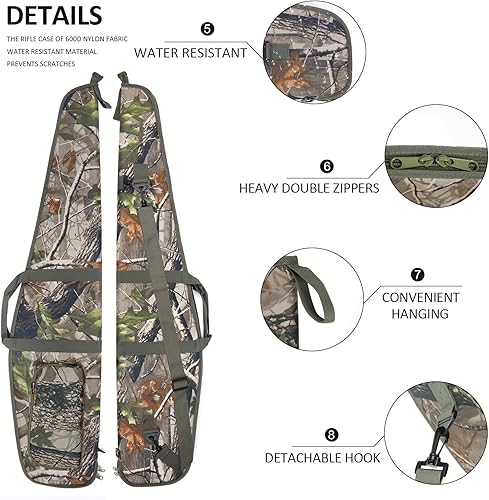 Miniatura 6 de AUMTISC Funda suave para rifle 414549, bolsa acolchada para pistola de escopeta para almacenamiento de rifles con bolsillo de accesorios con