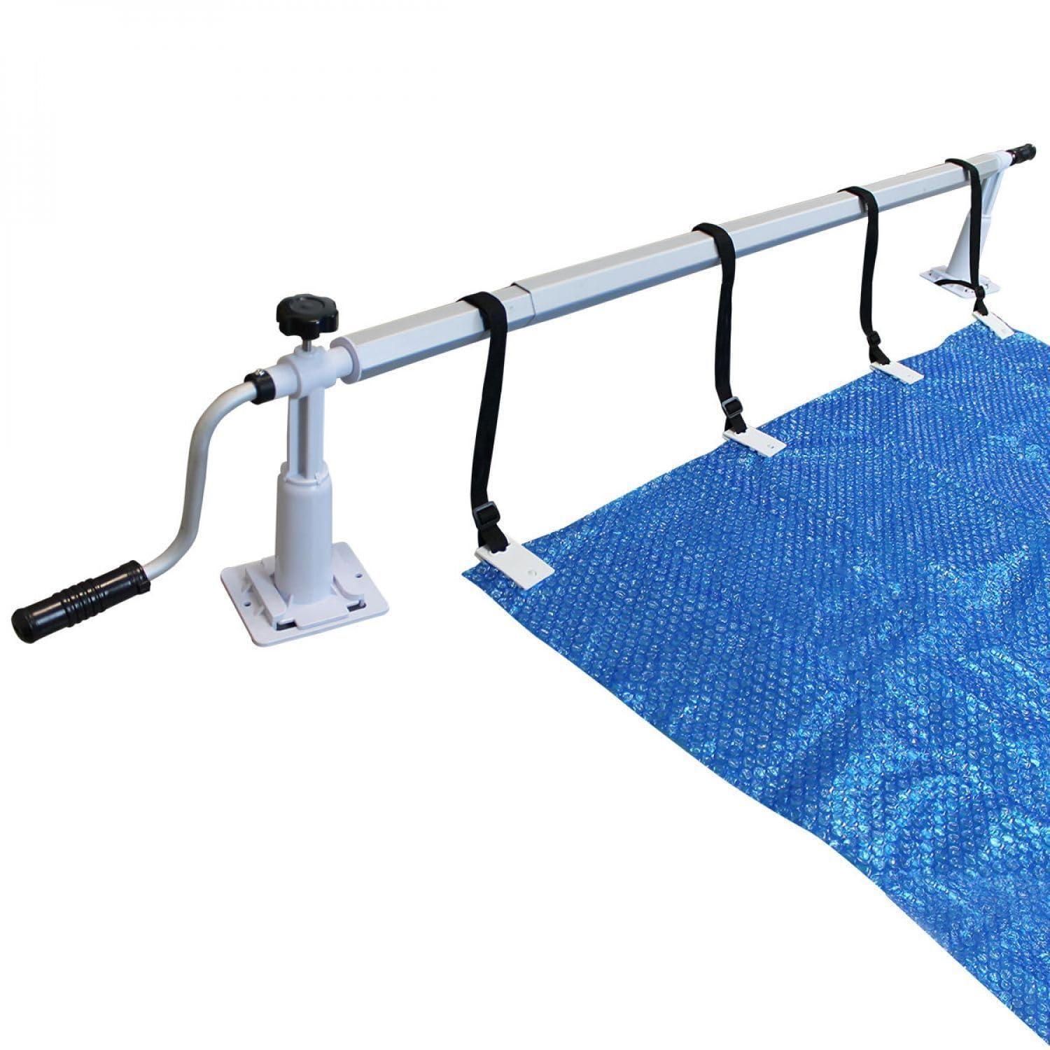 Linxor - Enrouleur de bâche à Bulles pour Piscine Hors Sol Extensible de 1.37m à 6.15m avec Pinces