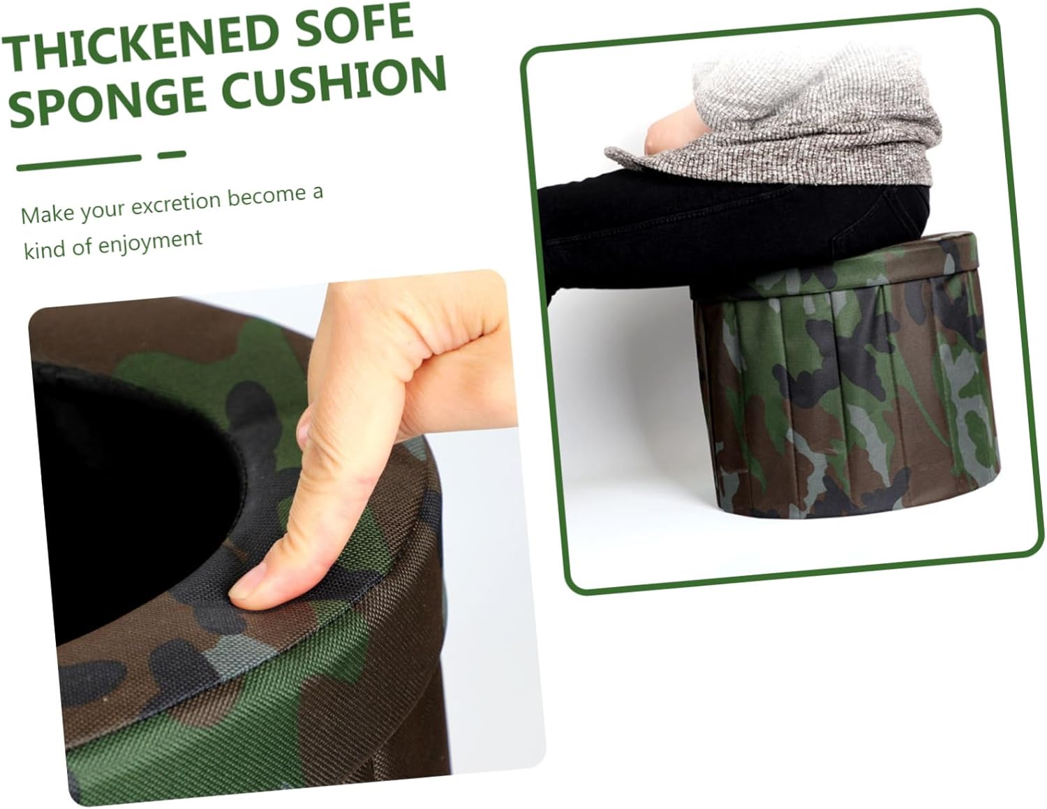 POPETPOP Portable Foldable Toilet for Outdoor Travel Lightweight Camping Potty Carrying Bag Easy to Use for RVs and Hiking