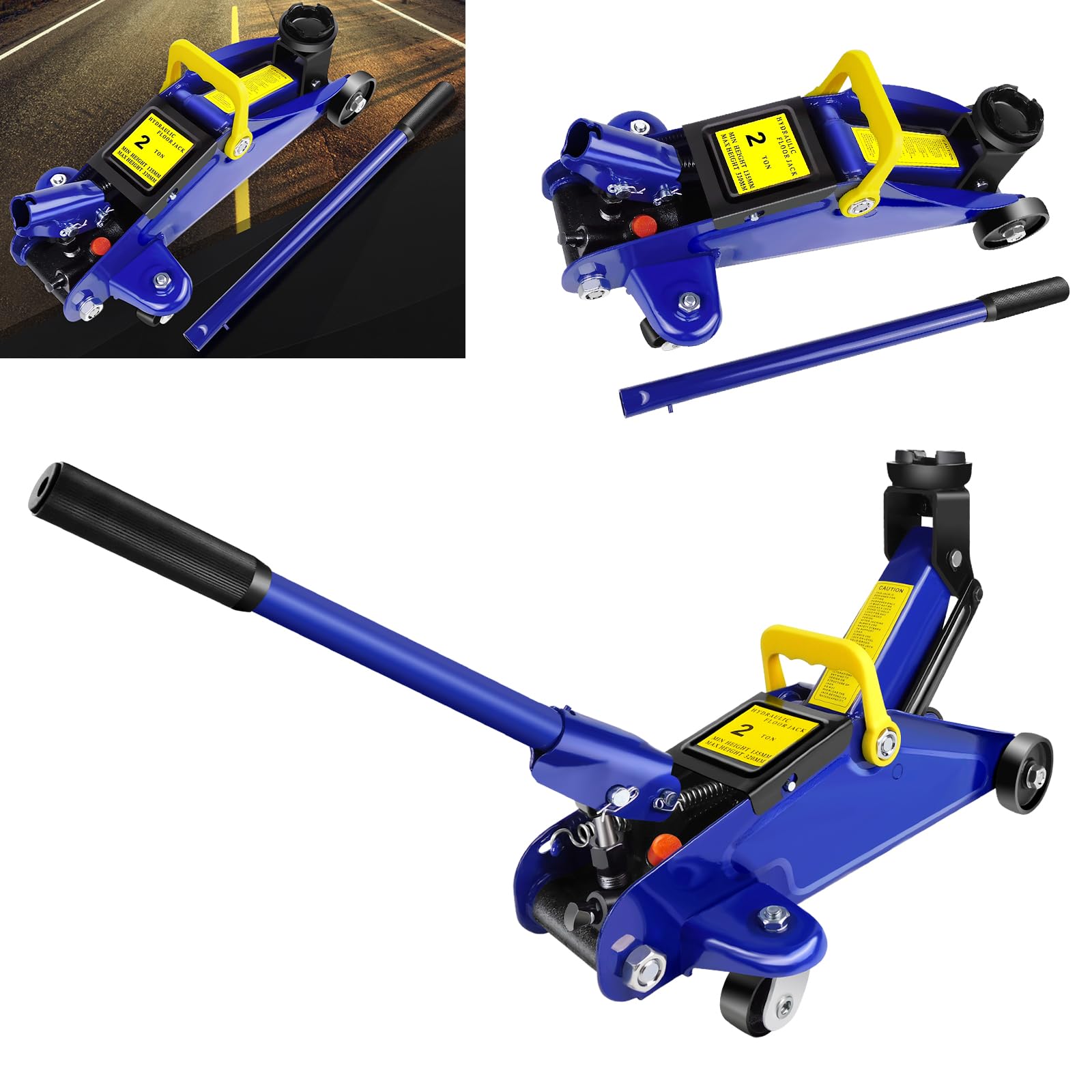 Trolley Jack Car Jack Car Trolley Lift Jack Low Profile Floor Jack,Jack Stand Car Jack Kit with Lift Range 5.5