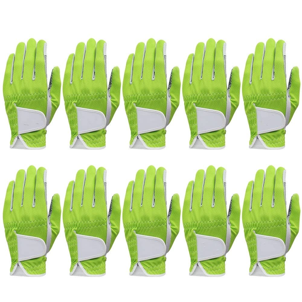 Guanti Golf 10 pezzi Guanti da golf Uomo Sinistra Mano Traspirante Green 3D Performance Mesh antiscivolo Micro Fibra