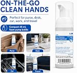 10pcs Laboratoire CARE Séparateur de mains en mousse, 45 mL / 1.5 fl oz, éthanol sans eau Mousseur d'assainissement des mains, Nettoyeur à main de taille de voyage sans rinçage pour le travail, bureau, sac, voiture & Utilisation sur le terrain