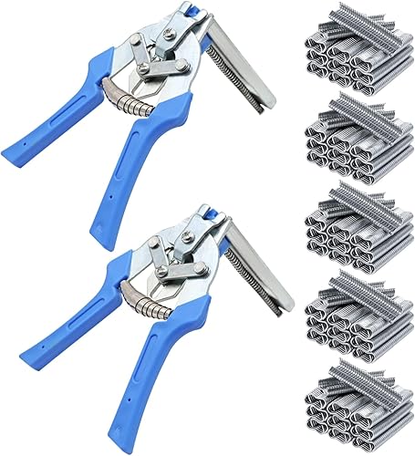 Kit de alicates tipo M para anillo de uñas de cerdo con 3000 piezas de clips M, kit de alicates de anillo de cerdo para tapicería automática,