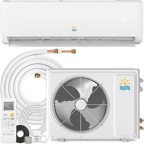 Mini Split Ac/Heating System - 12000 BTU Ductless Mini Split Air Conditioner with Heat Pump, 19 SEER2 115V Energy Efficient Ac Unit Up to 750 Sq.Ft with Installation Kit