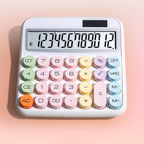 Miniatura 5 de Altsuceser Calculadora de escritorio de 12 dígitos con pantalla LCD grande y botón sensible, calculadora básica con energía solar para oficina,
