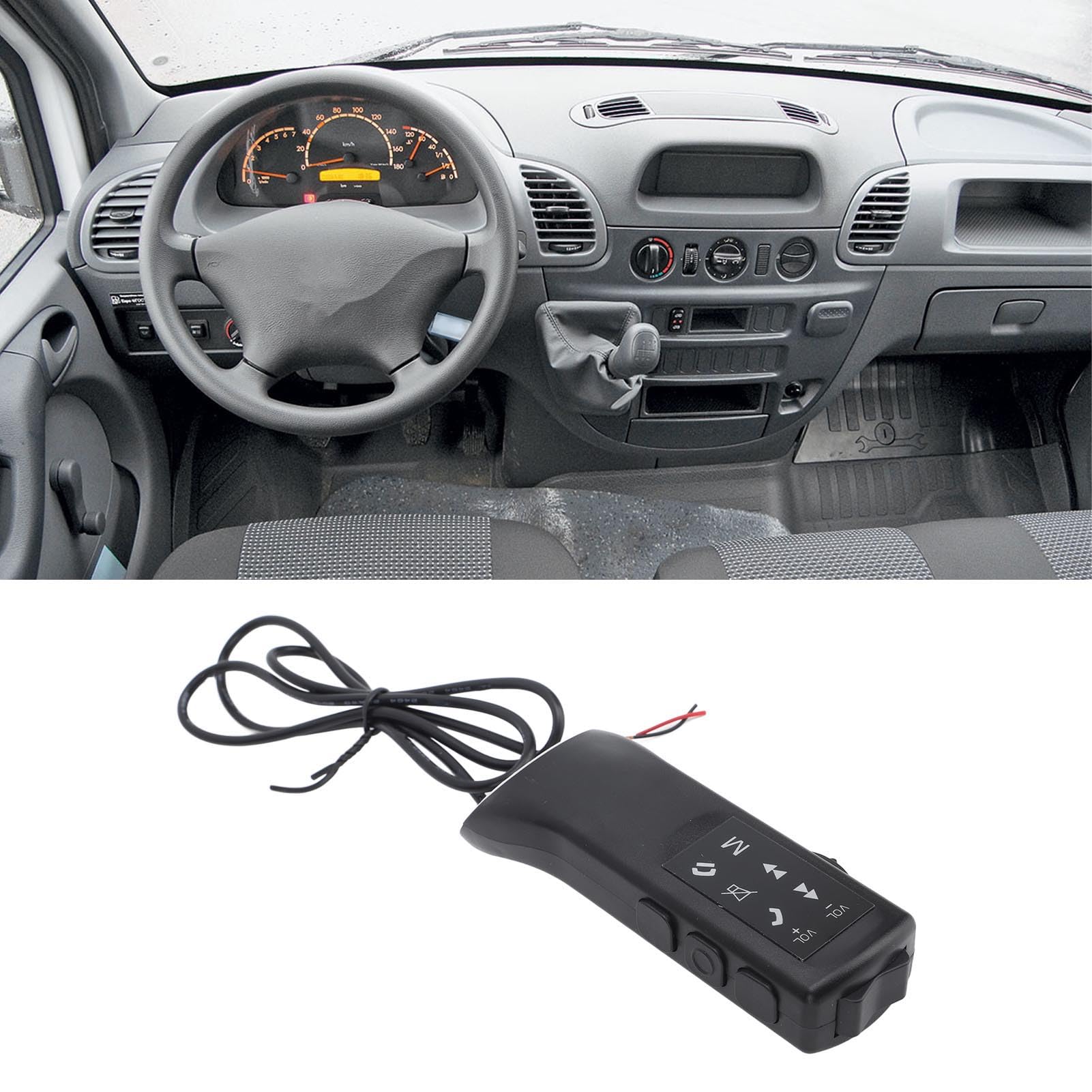 Bouton de Commande au Volant Multifonctionnel Univ Bouton de Commande au Volant Multifonctionnel pour Autoradio DVD Navigation Multimédia Universel Fi