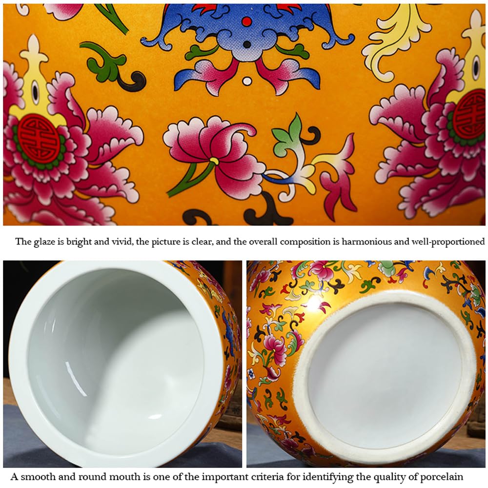 Doniczka na rośliny chinoiserie, róg obfitości do roślin pokojowych, orientalna doniczka na rośliny, orientalna porcelana chińska, azjatycka keram (nie perforowana – 21 cm x 13 cm)
