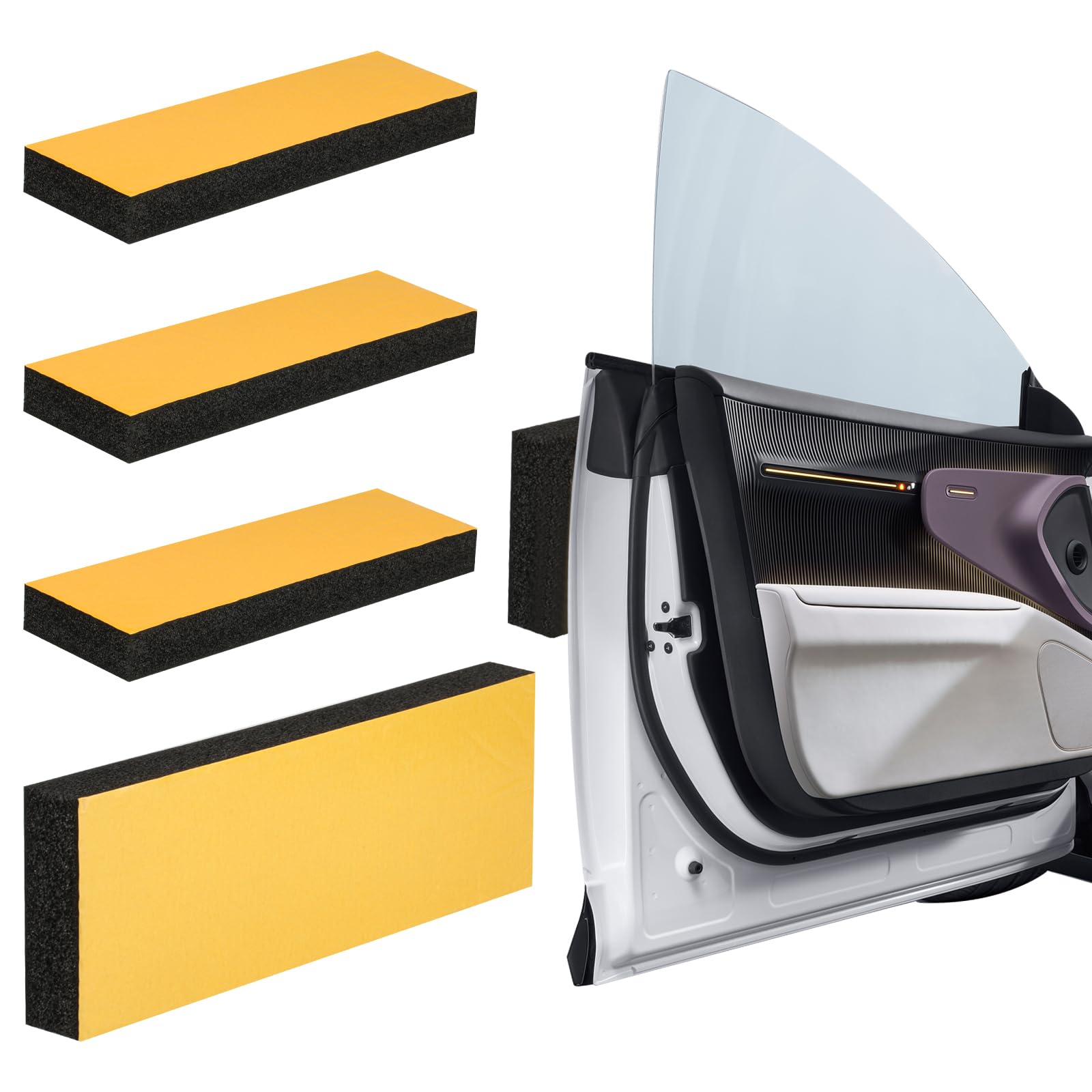 Paracolpi Muro Garage 4 Pezzi - Gommapiuma Adesiva 30x10x3cm, Impermeabile - Foto 5