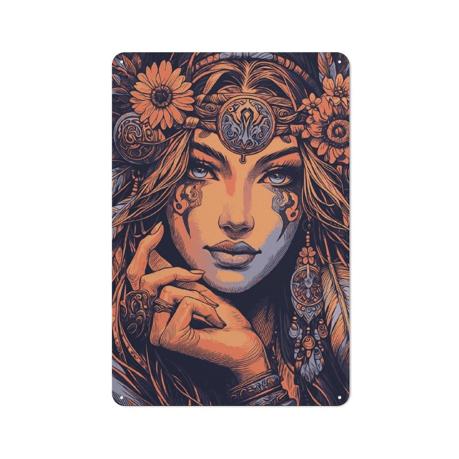 Junmoney Queen Decorative Metal Plaque With Design 30X20cm, Modern Retro Studio Wall Art For Workspace, Cafe, Hallway Or Garage