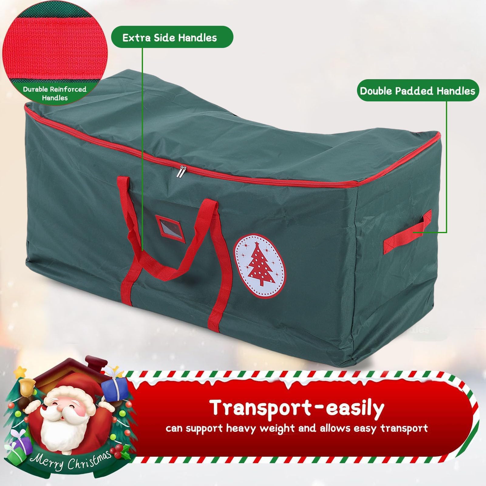 Fockety Aufbewahrungstasche für Weihnachtsbäume, 2 Stück, Größe S/L, wasserdicht und staubdicht, mit verstärkten Tragegriffen, ideal für künstliche, zerlegte Weihnachtsbäume