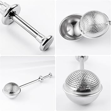 Flour Baking Sifter, Flour Sieve Bakers Dusting Wand | One Handed Operation Duster, Stainless Steel, Quick Sifting Cakes and Spices
