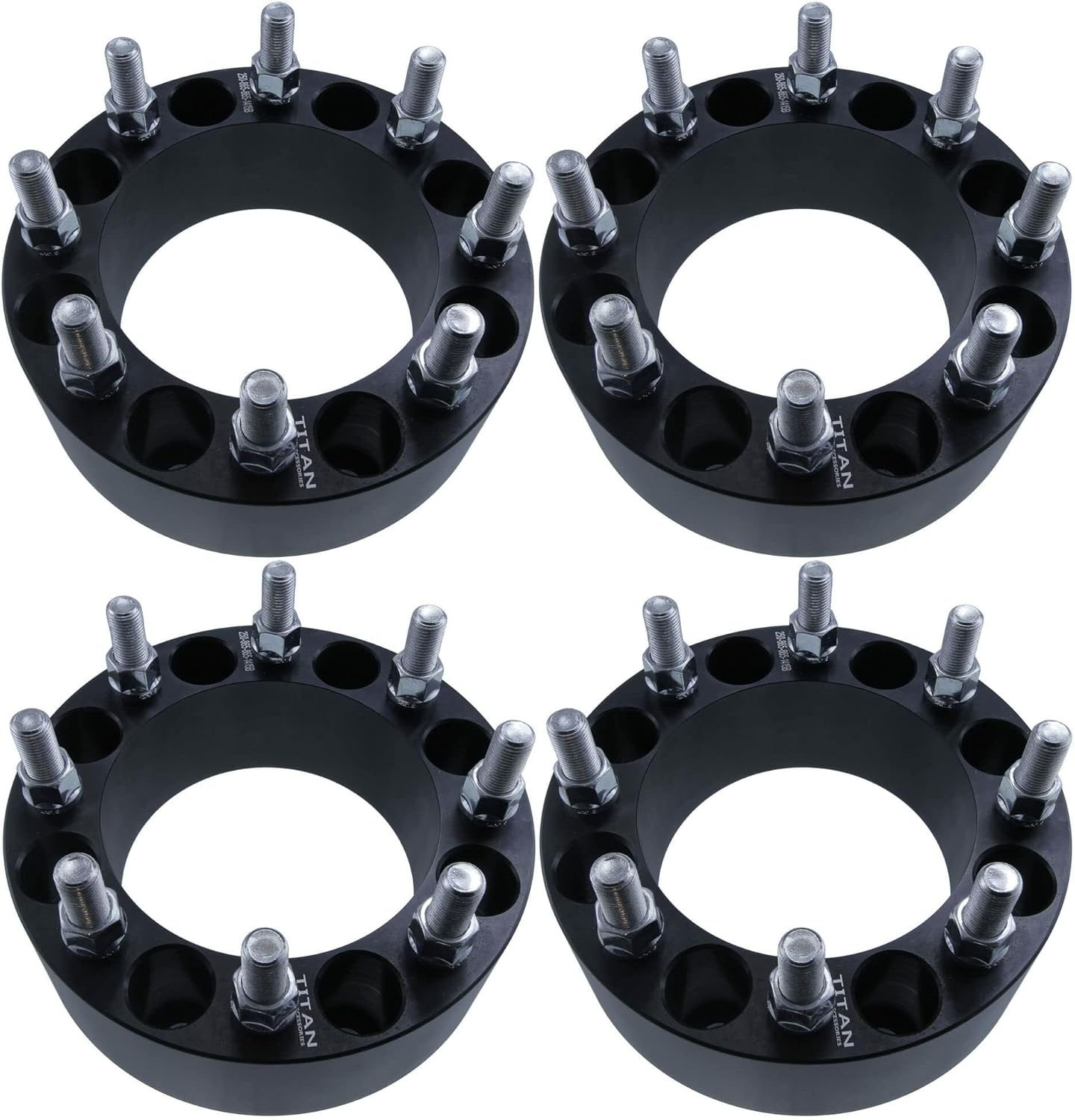 2" 8x180 Wheel Spacers - Wider Stance, Increased Clearance, Fits Chevy Silverado Fits GMC Sierra 2500 HD - 2 Inch (50mm), 8x180, 14x1.5 Studs - Pair of 2 - Black