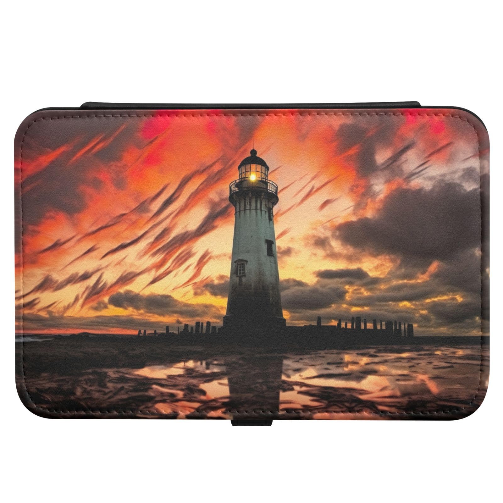 Haskirky Lighthouse Jewelry Box Portable PU Leather Travel Jewelry Organize for Women Jewelry Storage Display Holder for Ring, Necklace, Earring