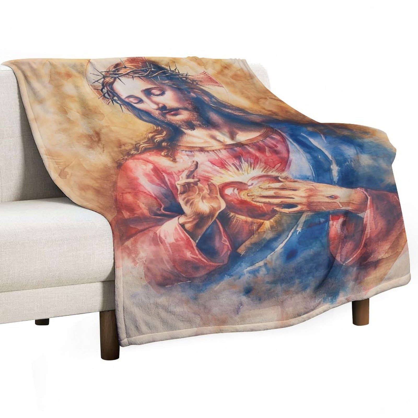YHGSREUOH Colorful Impasto Virgin Mary 04 Flannel Blankets Fleece Soft Throw Lightweight Plush Gifts for Couch, Bed, Cozy Sofa Plush, Chair, Lovers 32x48inch(80x120cm)