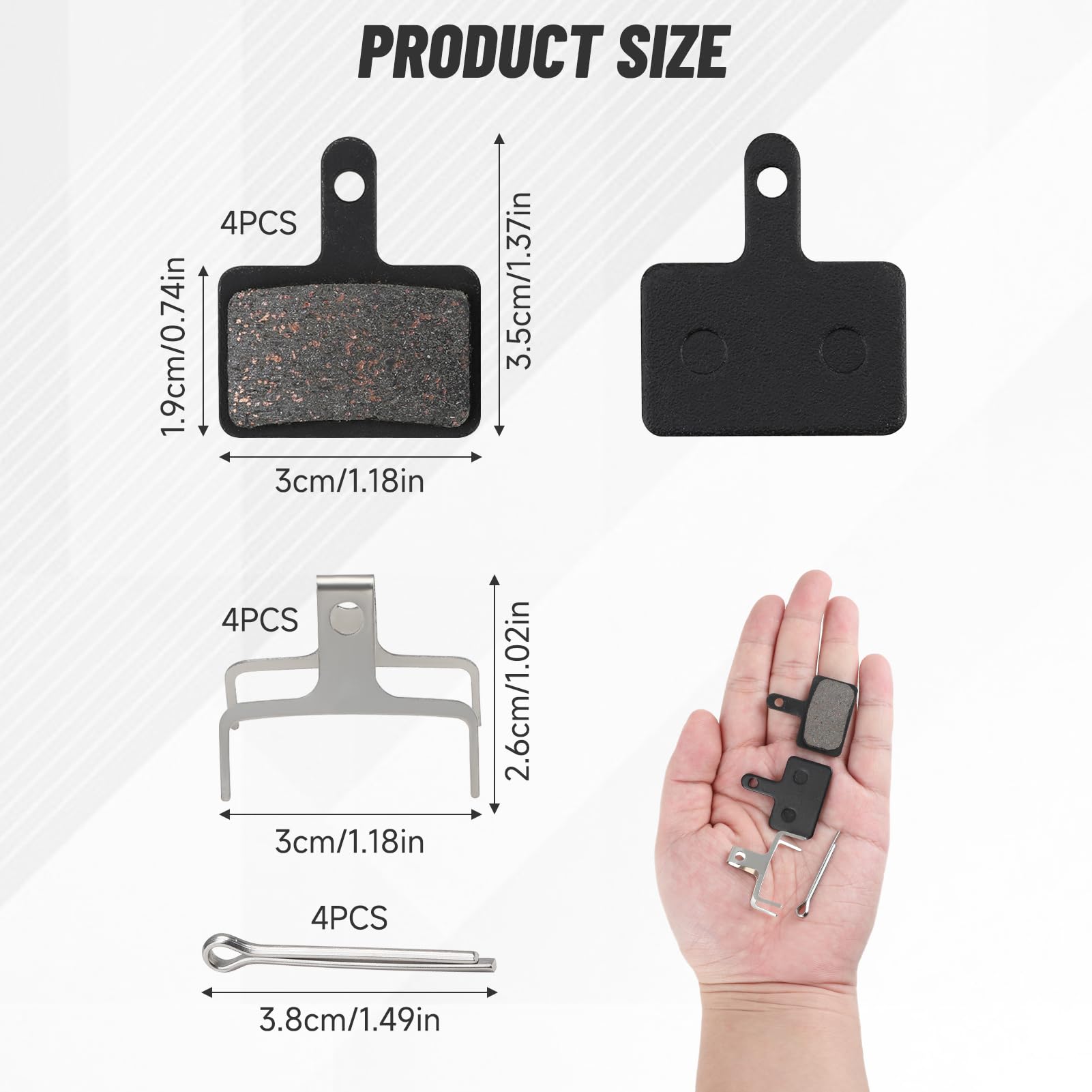 Plaquettes De Frein Disque Vélo AGPTEK - 4 Paires Semi-métalliques - Compatible Shimano, Tektro...