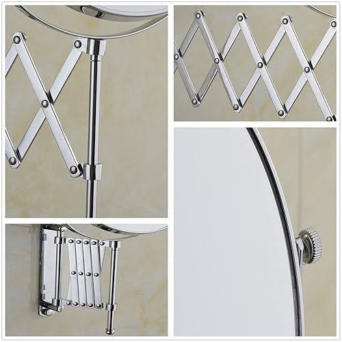 Miniatura 4 de Espejo escalable de doble cara de 8 pulgadas con aumento de 10x, con soporte de tijera, acabado cromado (8 pulgadas, 10x)